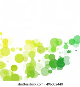 Bubbles Circle Dots Unique Green Bright Vector Background