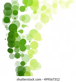 Bubbles Circle Dots Unique Green Bright Vector Background