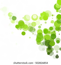 Bubbles Circle Dots Unique Green Bright Vector Background