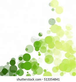 Bubbles Circle Dots Unique Green Bright Vector Background