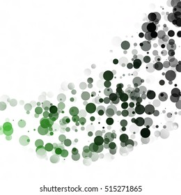 Bubbles Circle Dots Unique Green Bright Vector Background