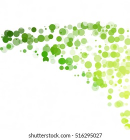 Bubbles Circle Dots Unique Green Bright Vector Background