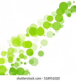 Bubbles Circle Dots Unique Green Bright Vector Background