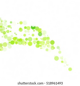 Bubbles Circle Dots Unique Green Bright Vector Background