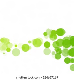 Bubbles Circle Dots Unique Green Vector Background