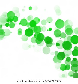 Bubbles Circle Dots Unique Green Bright Vector Background