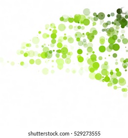 Bubbles Circle Dots Unique Green Bright Vector Background