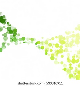 Bubbles Circle Dots Unique Green Bright Vector Background