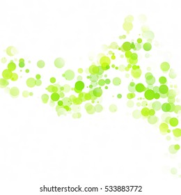 Bubbles Circle Dots Unique Green Bright Vector Background