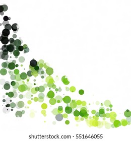 Bubbles Circle Dots Unique Green Bright Vector Background