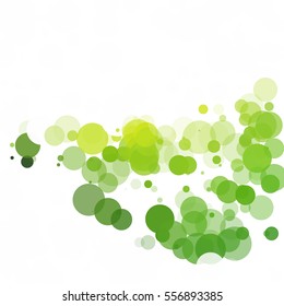 Bubbles Circle Dots Unique Green Bright Vector Background