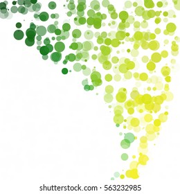 Bubbles Circle Dots Unique Green Bright Vector Background