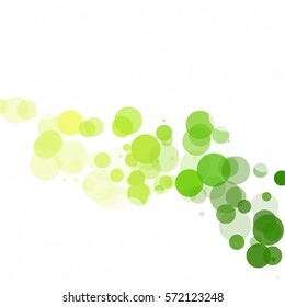 Bubbles Circle Dots Unique Green Bright Vector Background