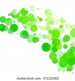 Bubbles Circle Dots Unique Green Bright Vector Background