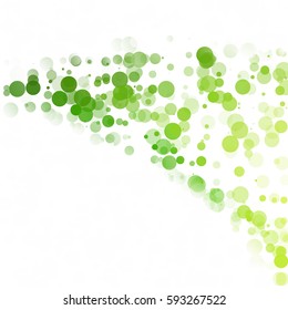 Bubbles Circle Dots Unique Green Bright Vector Background