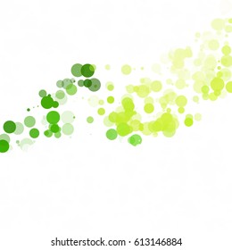 Bubbles Circle Dots Unique Green Bright Vector Background