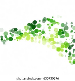 Bubbles Circle Dots Unique Green Bright Vector Background