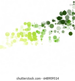 Bubbles Circle Dots Unique Green Bright Vector Background