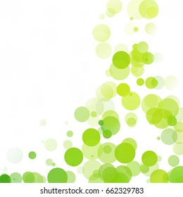 Bubbles Circle Dots Unique Green Bright Vector Background