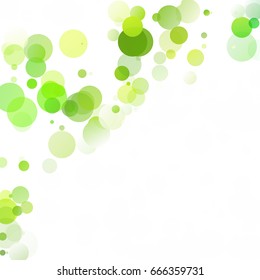 Bubbles Circle Dots Unique Green Bright Vector Background