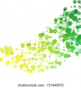 Bubbles Circle Dots Unique Green Bright Vector Background