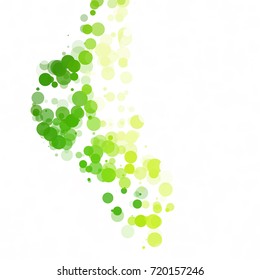 Bubbles Circle Dots Unique Green Bright Vector Background