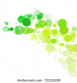 Bubbles Circle Dots Unique Green Bright Vector Background