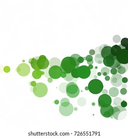 Bubbles Circle Dots Unique Green Bright Vector Background