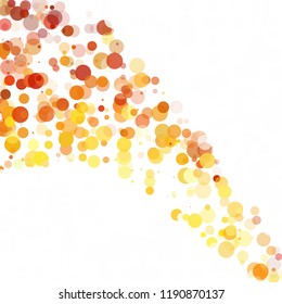 Bubbles Circle Dots Unique Orange Bright Vector Background