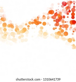 Bubbles Circle Dots Unique Orange Bright Vector Background