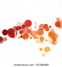 Bubbles Circle Dots Unique Orange Bright Vector Background