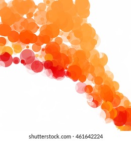 Bubbles Circle Dots Unique Orange Bright Vector Background