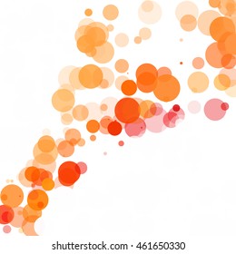 Bubbles Circle Dots Unique Orange Bright Vector Background