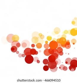 Bubbles Circle Dots Unique Orange Bright Vector Background