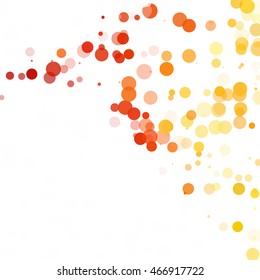 Bubbles Circle Dots Unique Orange Bright Vector Background