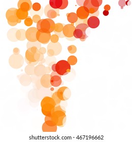 Bubbles Circle Dots Unique Orange Bright Vector Background