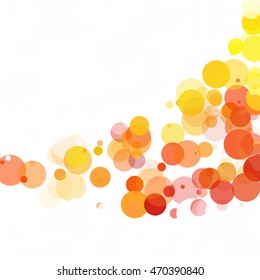 Bubbles Circle Dots Unique Orange Bright Vector Background