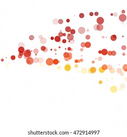 Bubbles Circle Dots Unique Orange Bright Vector Background