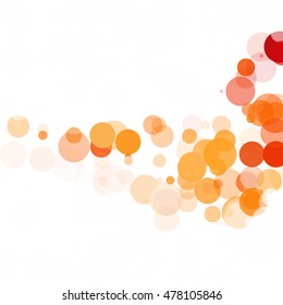 Bubbles Circle Dots Unique Orange Bright Vector Background