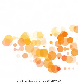 Bubbles Circle Dots Unique Orange Bright Vector Background