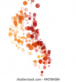 Bubbles Circle Dots Unique Orange Bright Vector Background