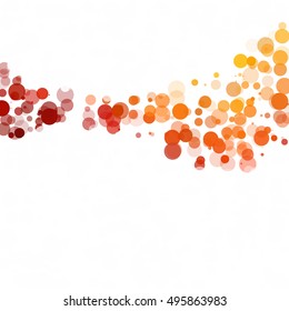 Bubbles Circle Dots Unique Orange Bright Vector Background