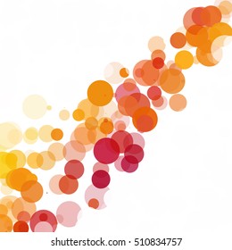 Bubbles Circle Dots Unique Orange Bright Vector Background