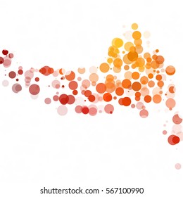 Bubbles Circle Dots Unique Orange Bright Vector Background