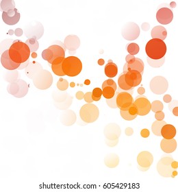 Bubbles Circle Dots Unique Orange Bright Vector Background