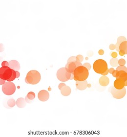 Bubbles Circle Dots Unique Orange Bright Vector Background