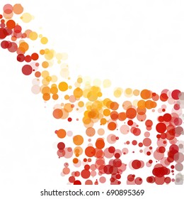Bubbles Circle Dots Unique Orange Bright Vector Background