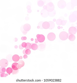 Bubbles Circle Dots Unique Pink Bright Vector Background