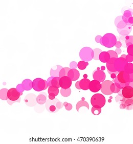 Bubbles Circle Dots Unique Pink Bright Vector Background
