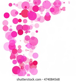Bubbles Circle Dots Unique Pink Bright Vector Background